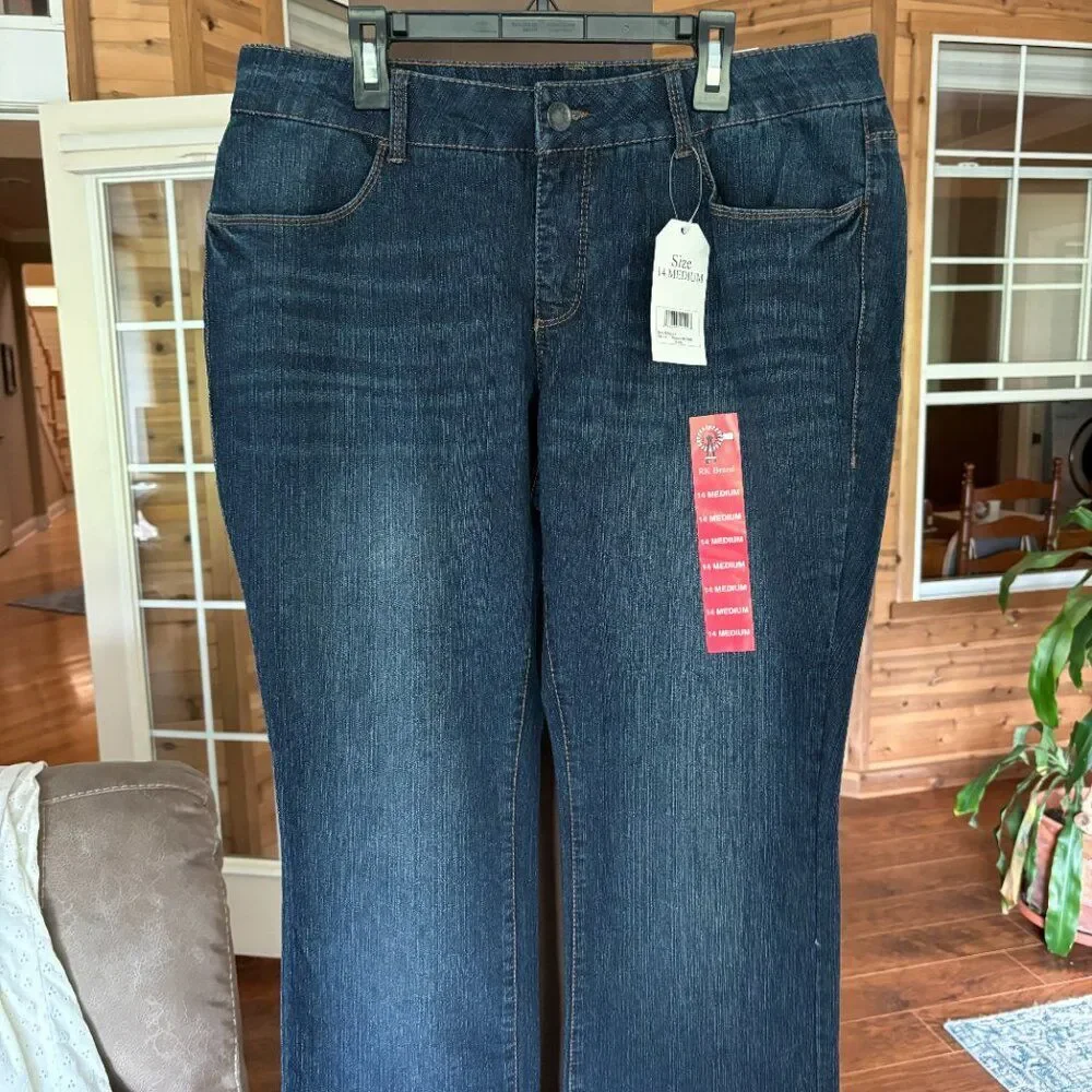 Rural King Jeans Women 14 Bootleg Midrise Stretch Cowgirl Western Work Chore NEW - Picture 7 of 9